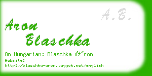 aron blaschka business card